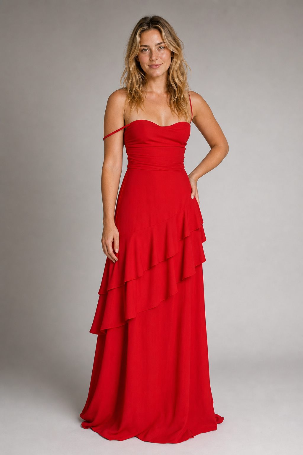 Bianca Backless Maxi Dress | Women's V-Neck Sleeveless Wedding-Guest Gown