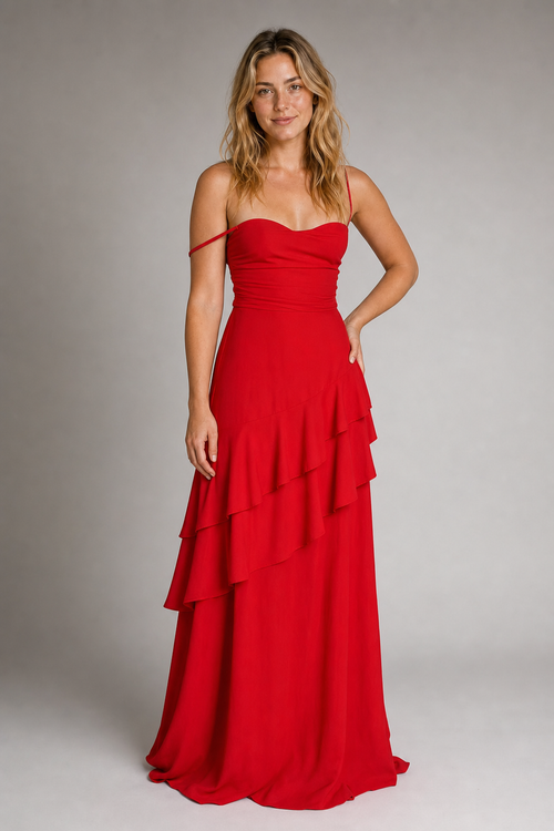 Bianca Backless Maxi Dress | Women's V-Neck Sleeveless Wedding-Guest Gown