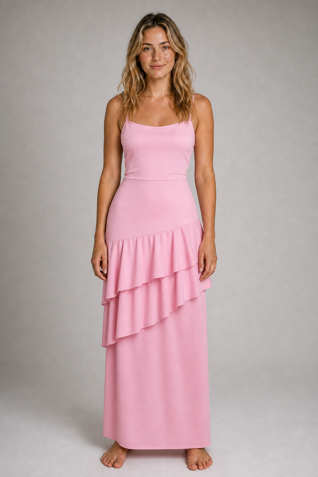 Bianca Backless Maxi Dress | Women's V-Neck Sleeveless Wedding-Guest Gown