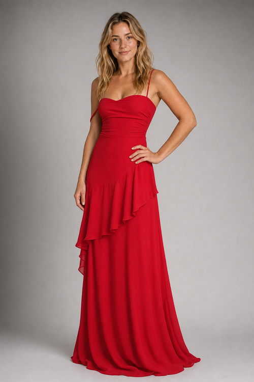 Bianca Backless Maxi Dress | Women's V-Neck Sleeveless Wedding-Guest Gown