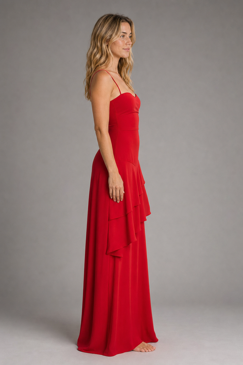 Bianca Backless Maxi Dress | Women's V-Neck Sleeveless Wedding-Guest Gown