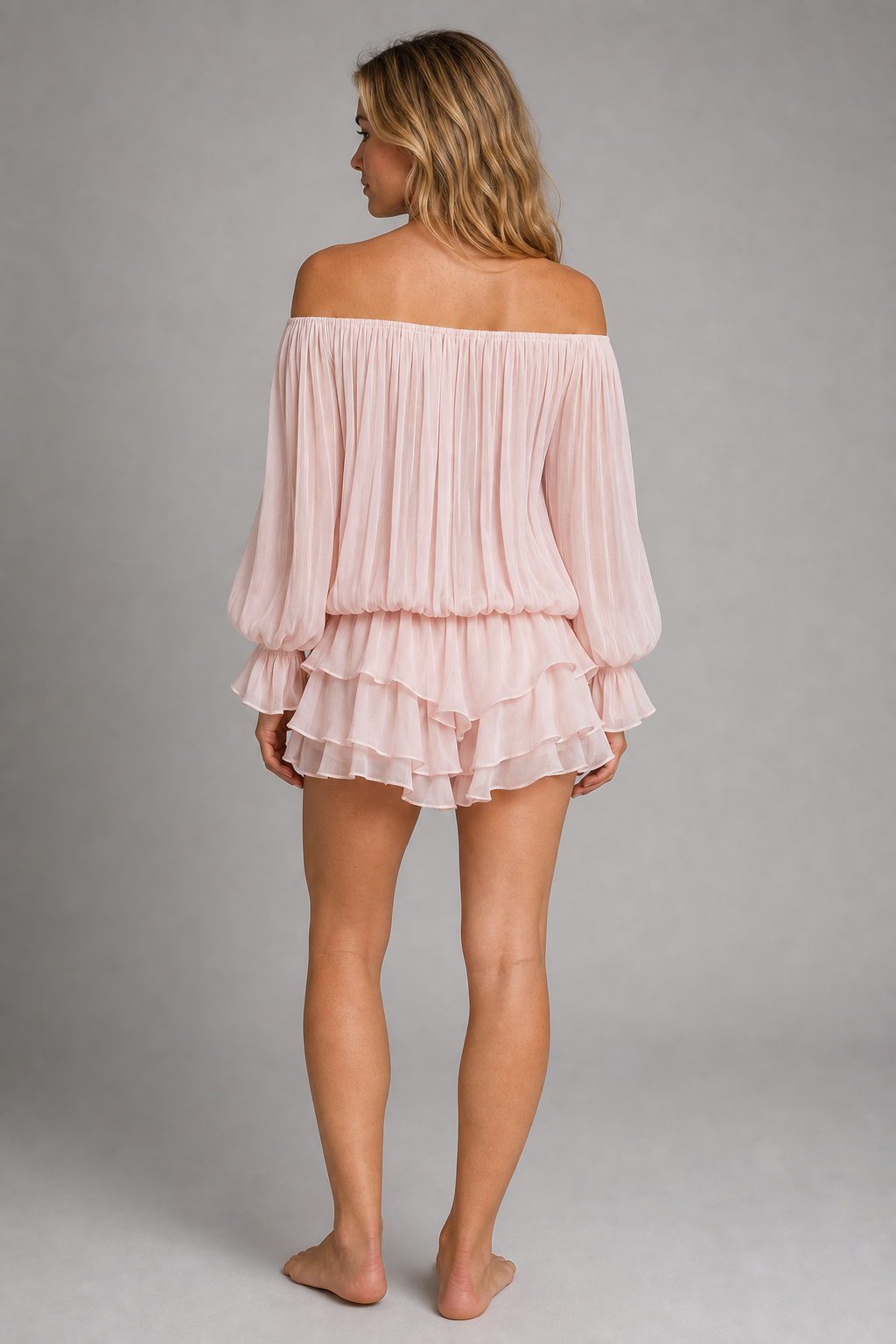 Bianca Tiered Mini Dress | Women's Off-Shoulder Puff-Sleeve Wedding-Guest Dress