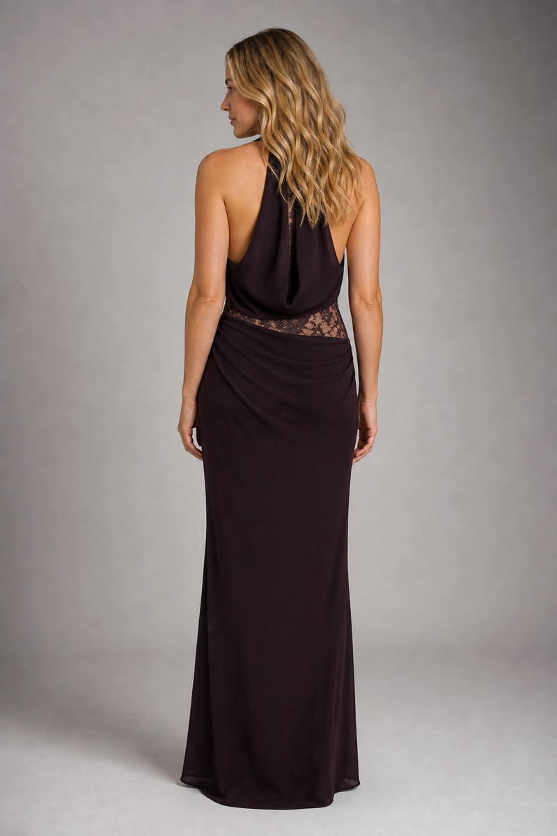 Beatrice Lace Maxi Dress | Women's Halter Sleeveless Wedding-Guest Gown