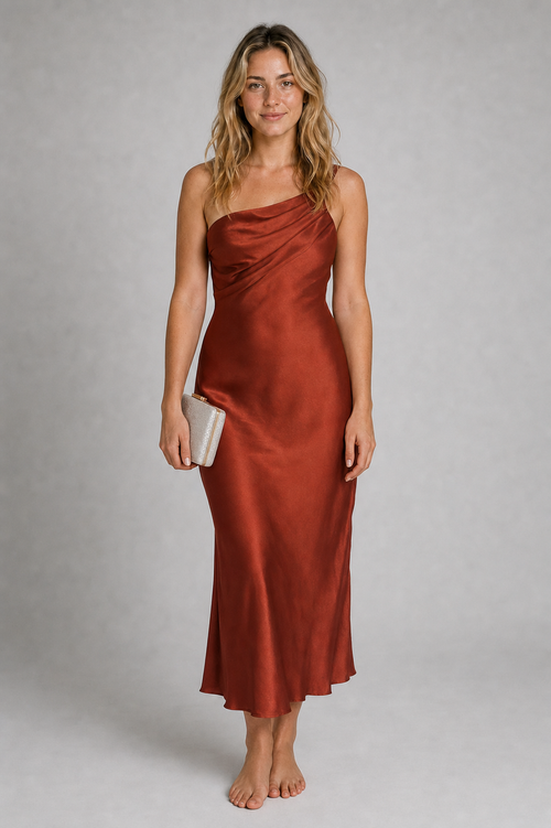Beatrice Midi Dress | Women's One-Shoulder Wedding-Guest Dress