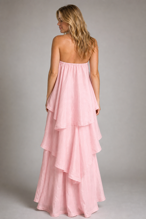 Mila Backless Maxi Dress | Women's Strapless Sleeveless Wedding-Guest Gown