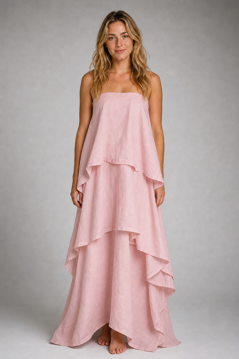 Mila Backless Maxi Dress | Women's Strapless Sleeveless Wedding-Guest Gown