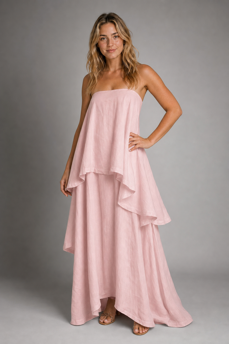 Mila Backless Maxi Dress | Women's Strapless Sleeveless Wedding-Guest Gown