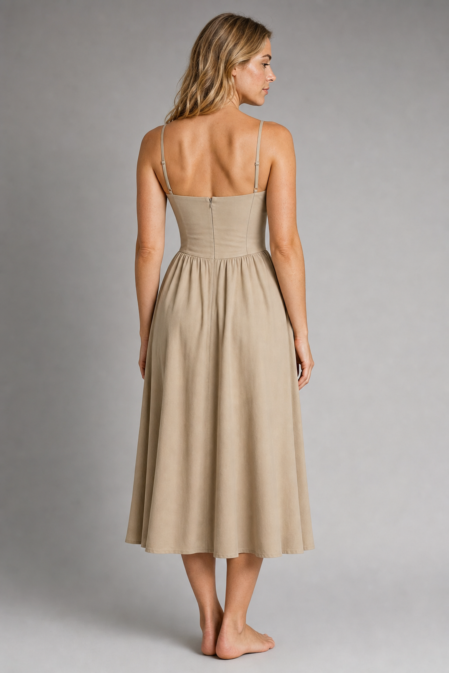 Annika Corset Lace Midi Dress | Women's V-Neck Sleeveless Formal Dress