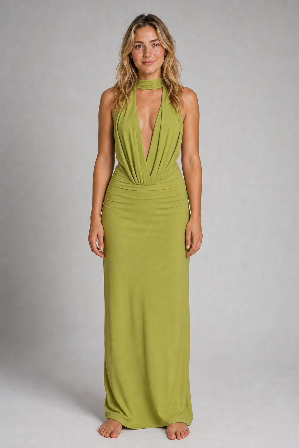 Annie Backless Maxi Dress | Women's Collared Sleeveless Cocktail Dress