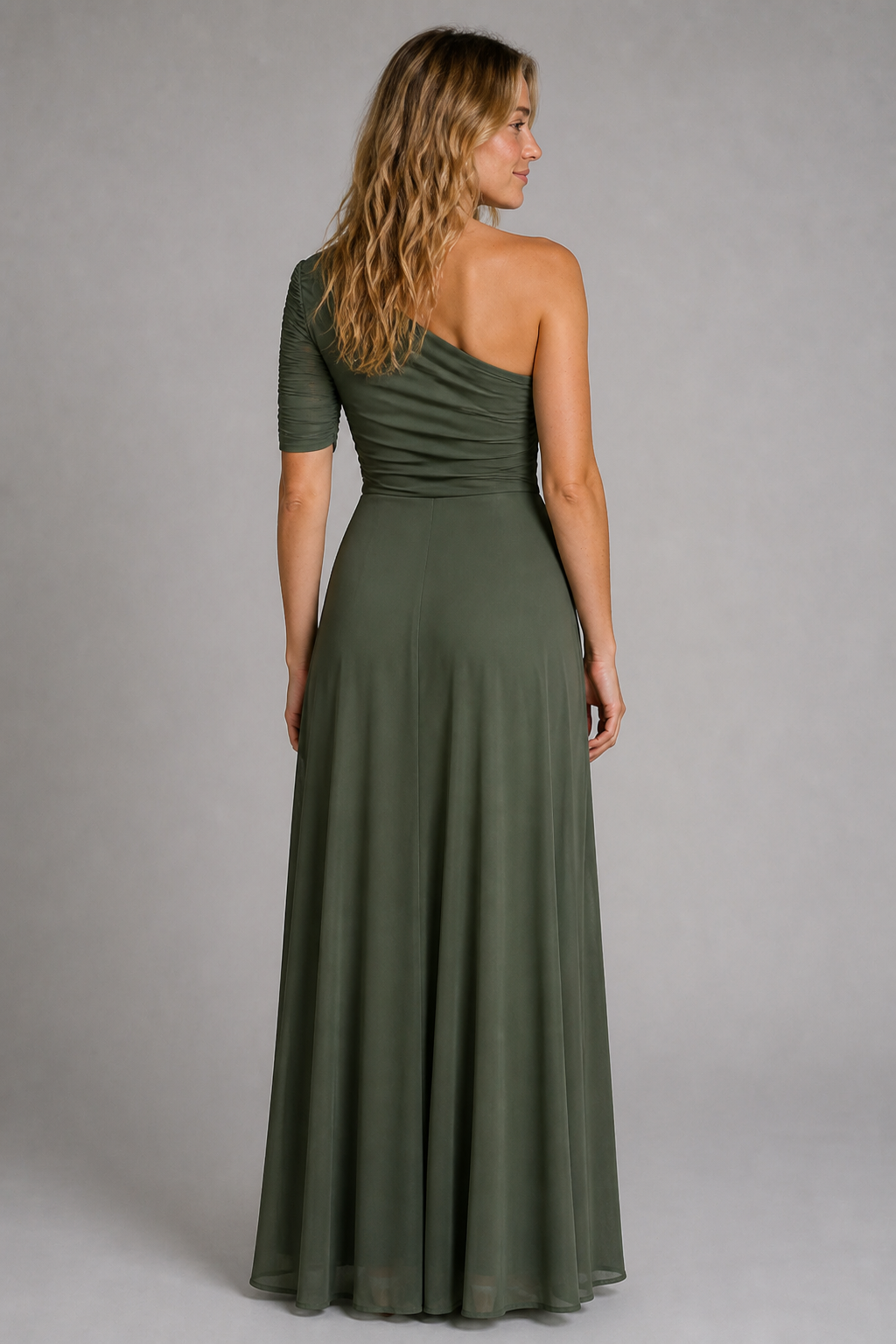 Sienna Ruched Mesh Maxi Dress | Women's Off-Shoulder Wedding-Guest Gown
