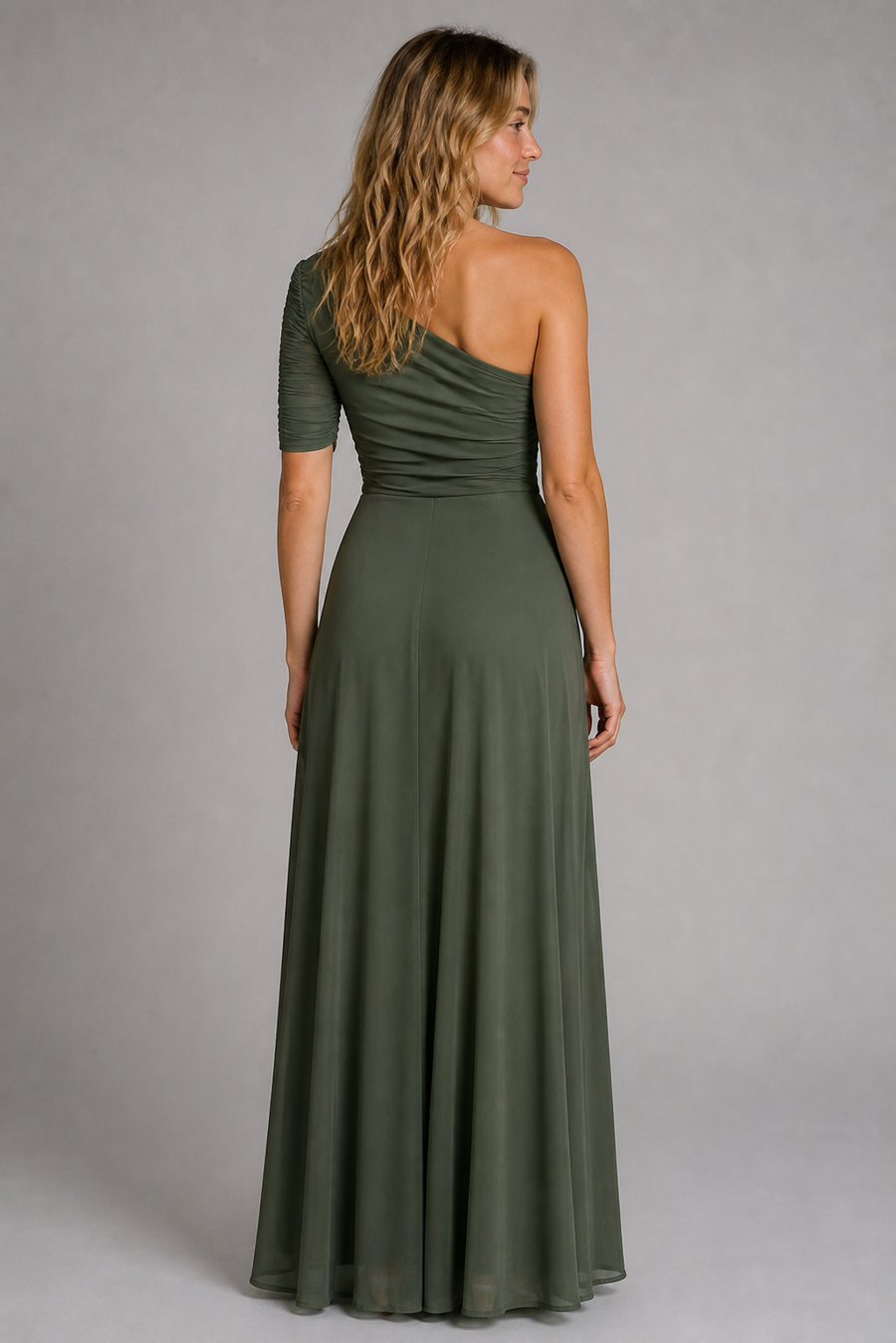 Sienna Ruched Mesh Maxi Dress | Women's Off-Shoulder Wedding-Guest Gown