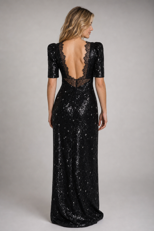 Adrija Lace Midi Dress | Women's Puff-Sleeve Wedding-Guest Dress