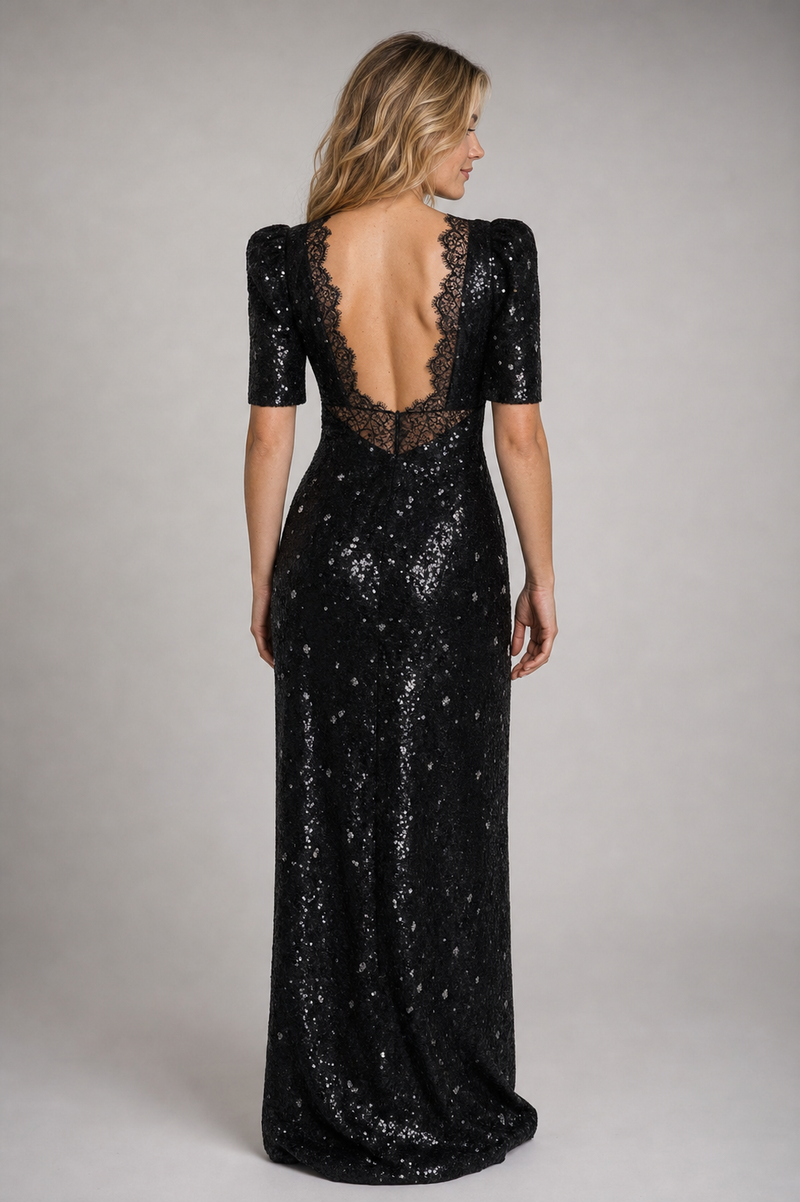 Adrija Lace Midi Dress | Women's Puff-Sleeve Wedding-Guest Dress