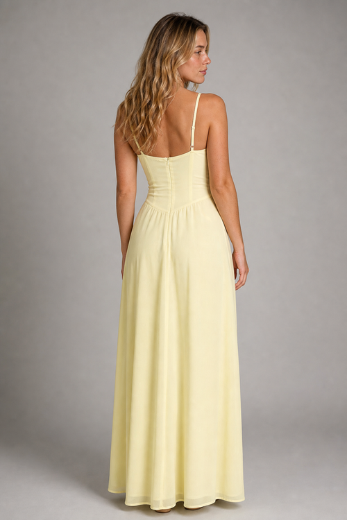 Women's Yellow Dress Corset Maxi | Summer