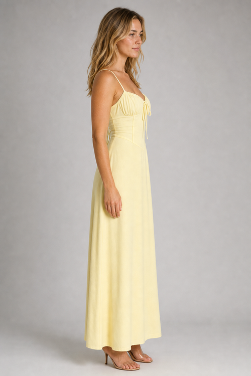 Women's Yellow Dress Corset Maxi | Summer