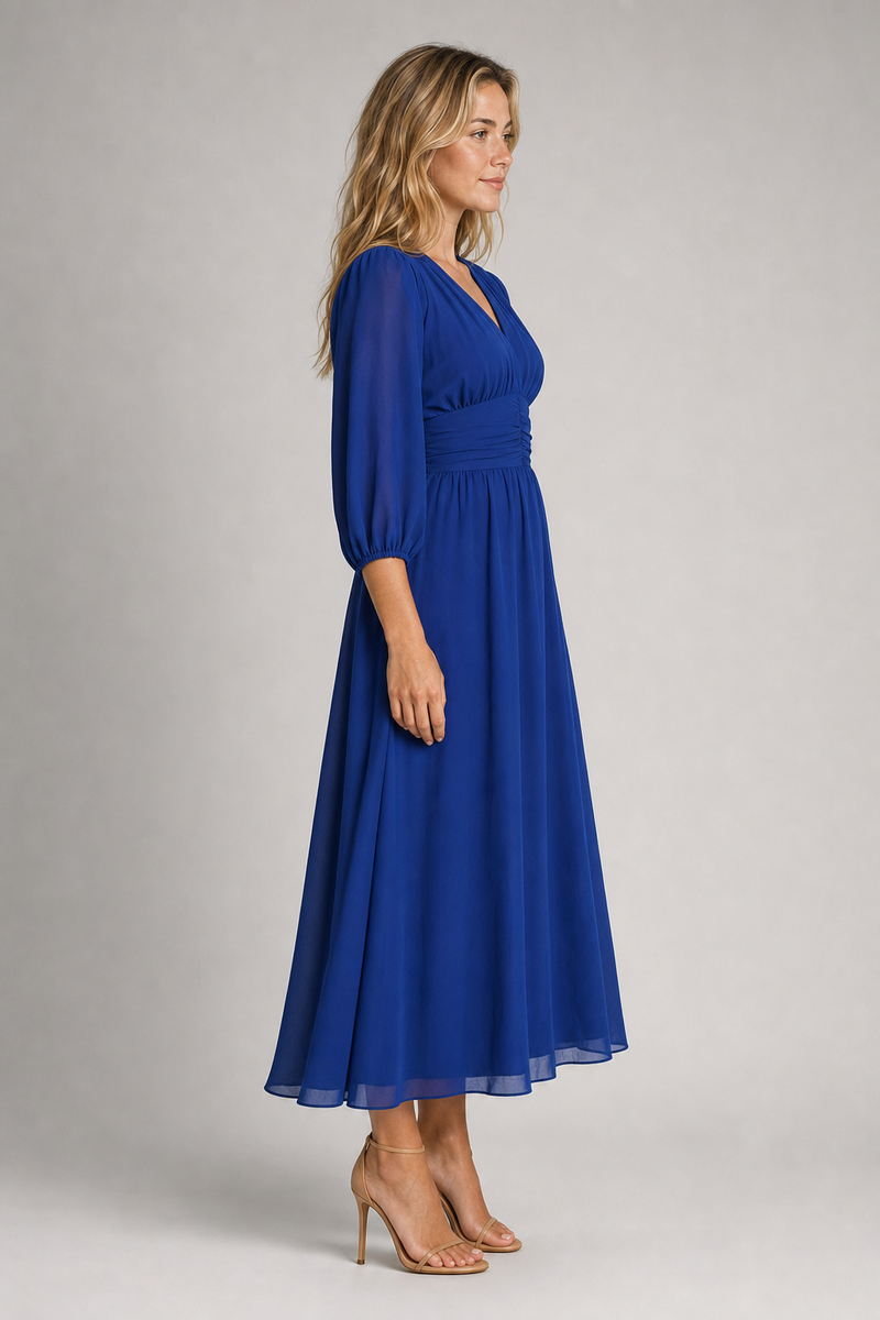 Women's Wedding Guest Dress with V-Neck | A-Line