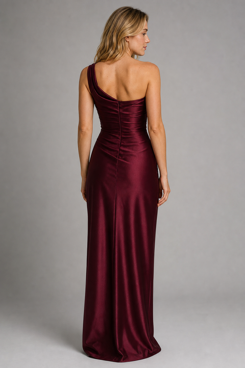 Women's Maxi Evening Dress with Corset & Lace-Up Back | One Shoulder