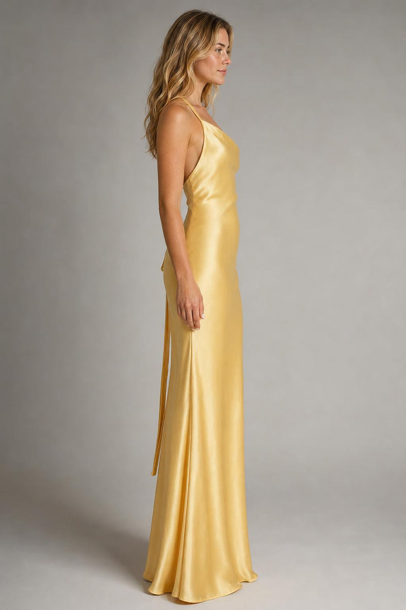 Women's Formal Maxi Dress with Open Back | Slip