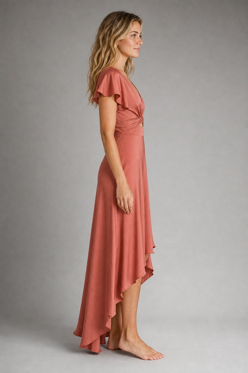 Women's Formal Dress V-Neck Wrap Midi | Cocktail