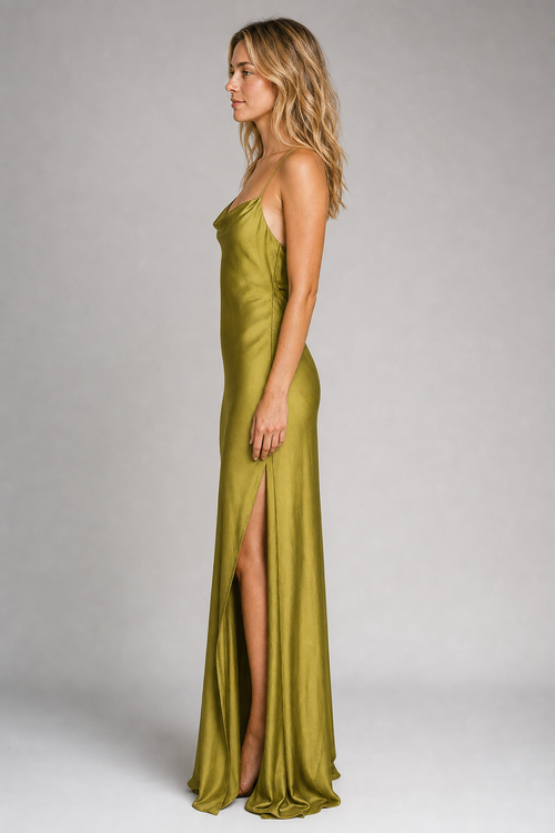 Women's Evening Dress with Cowl Neck | Slip Maxi