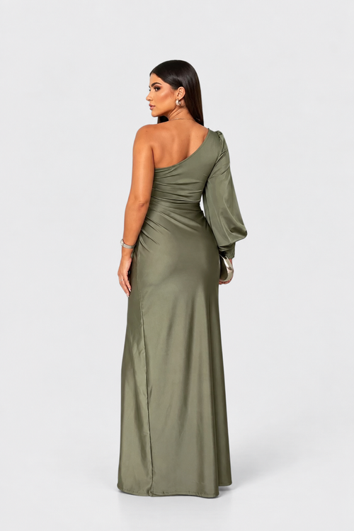 Valentina One-Shoulder Maxi Dress | Women's High-Slit Evening Gown