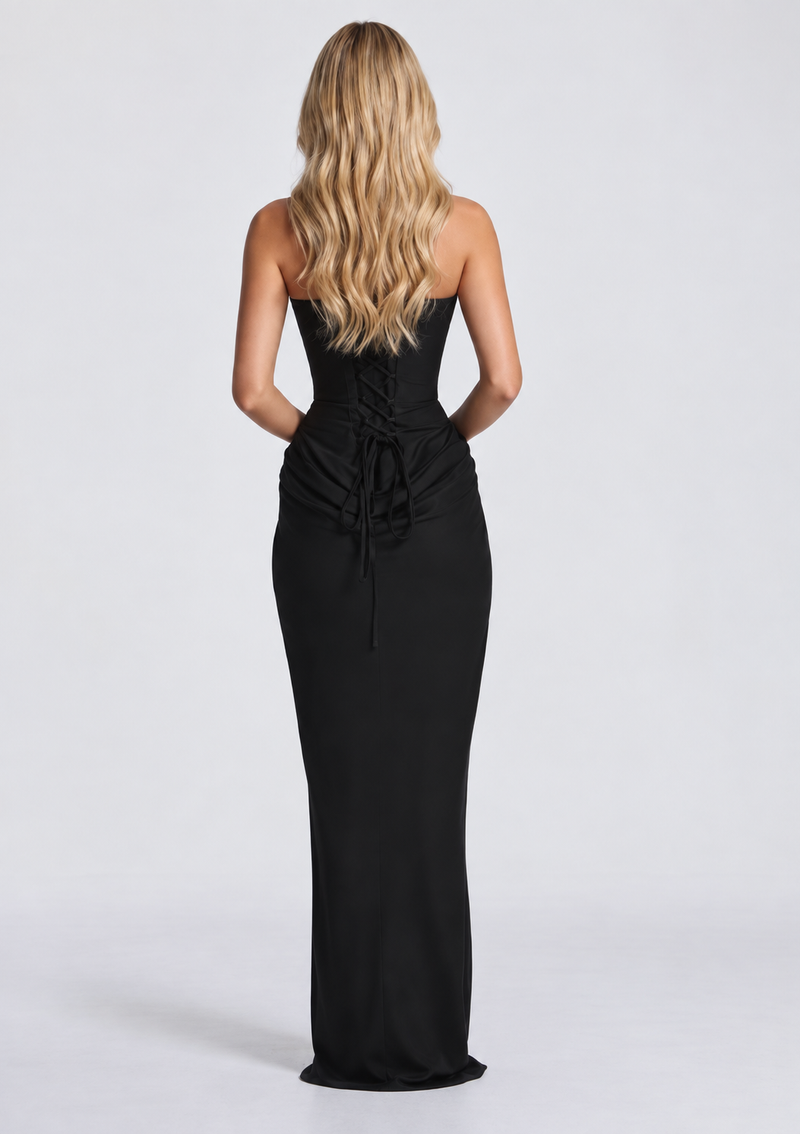 Ruby Corset Maxi Dress | Women's Square-Neck Lace-Up Gown