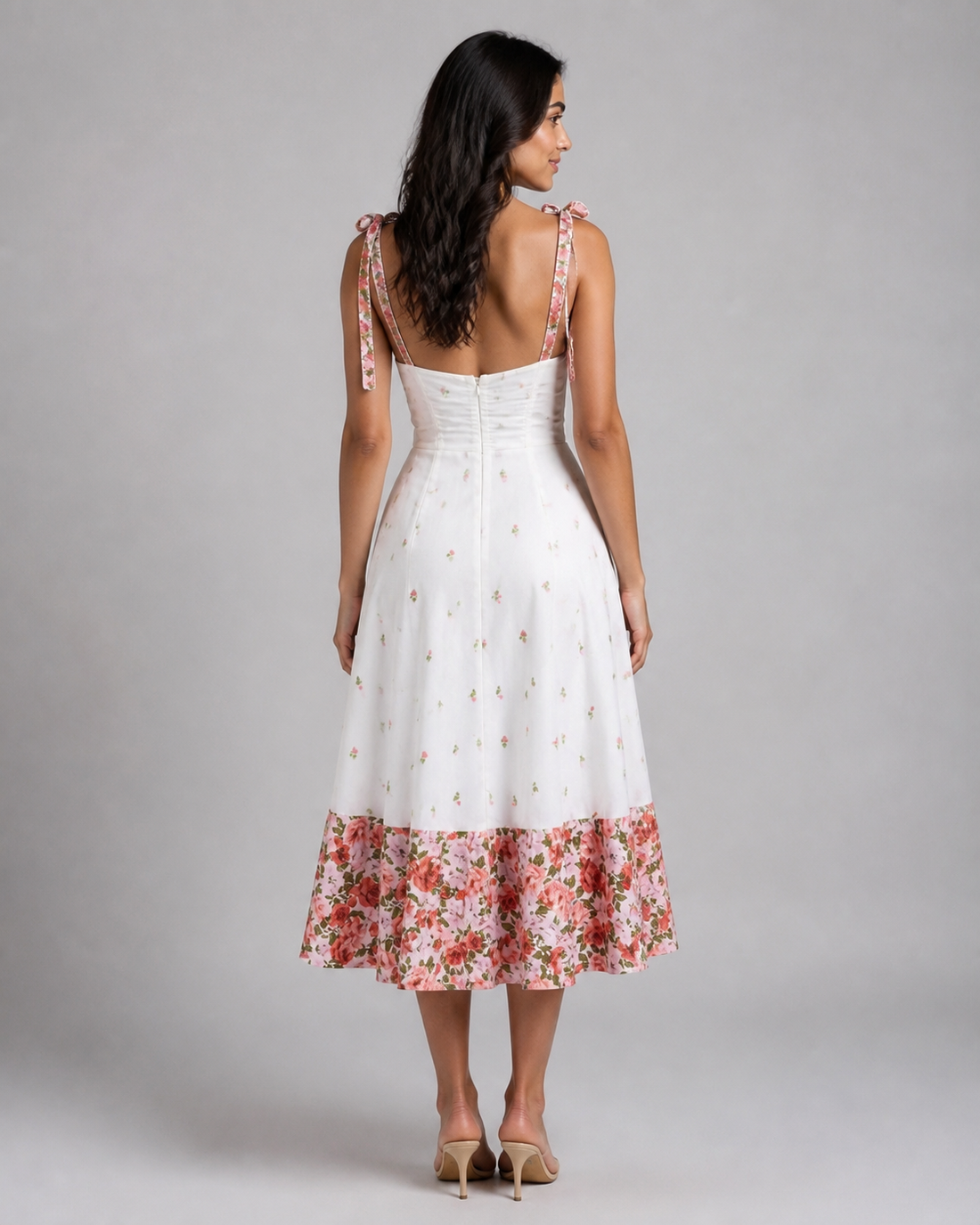 Leonora | Floral Tie-Strap Midi Sundress