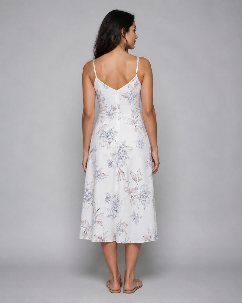 Genevieve | Floral Button-Front Midi Sundress