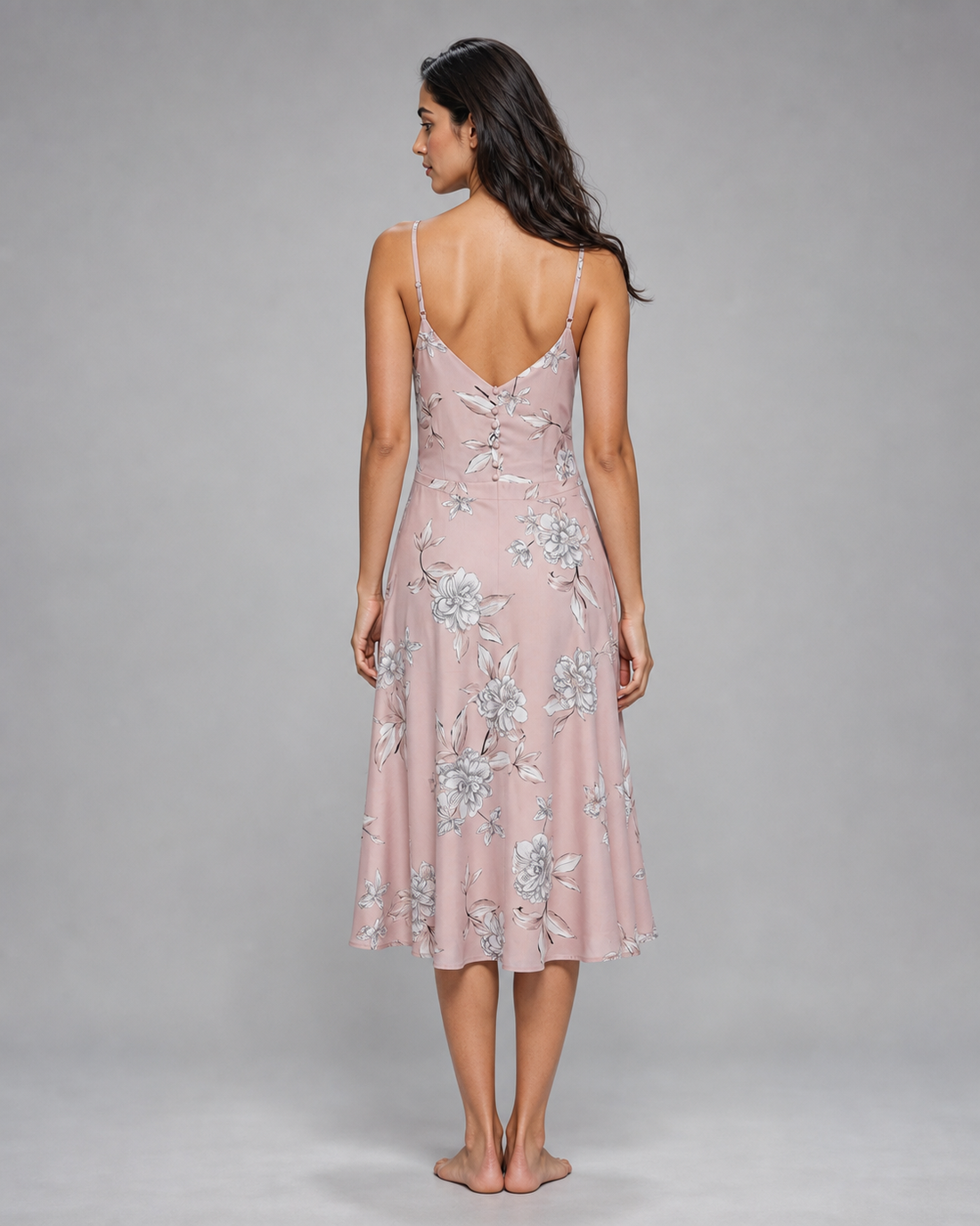 Genevieve | Floral Button-Front Midi Sundress