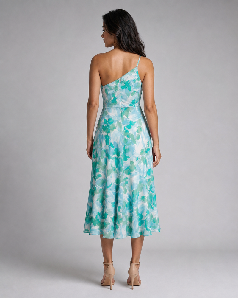 Lavinia | Floral One-Shoulder Midi Dress