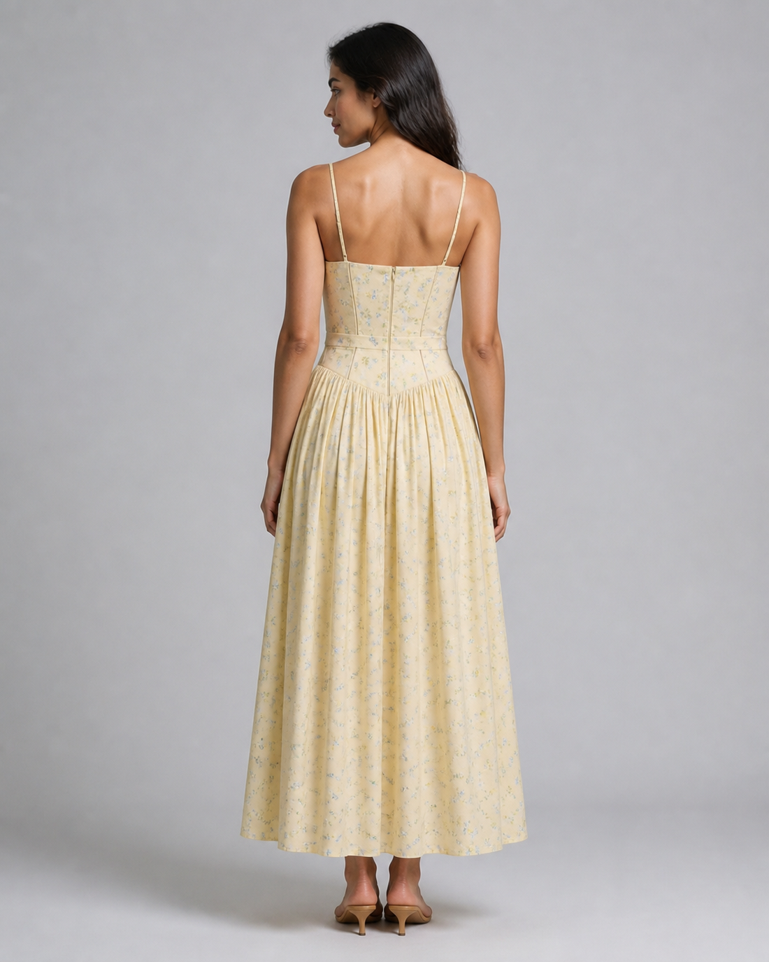 Cecilia | Ditsy Floral Corset Maxi Sundress