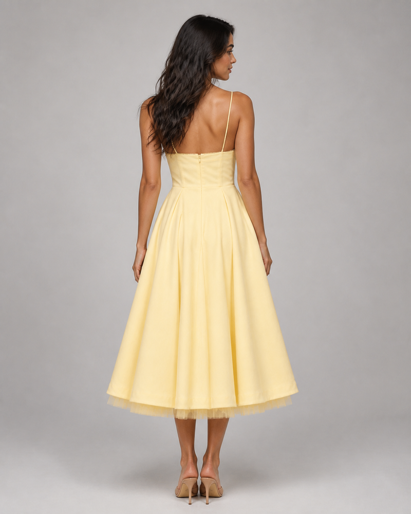 Cordelia | Sweetheart Corset Full-Skirt Midi Dress