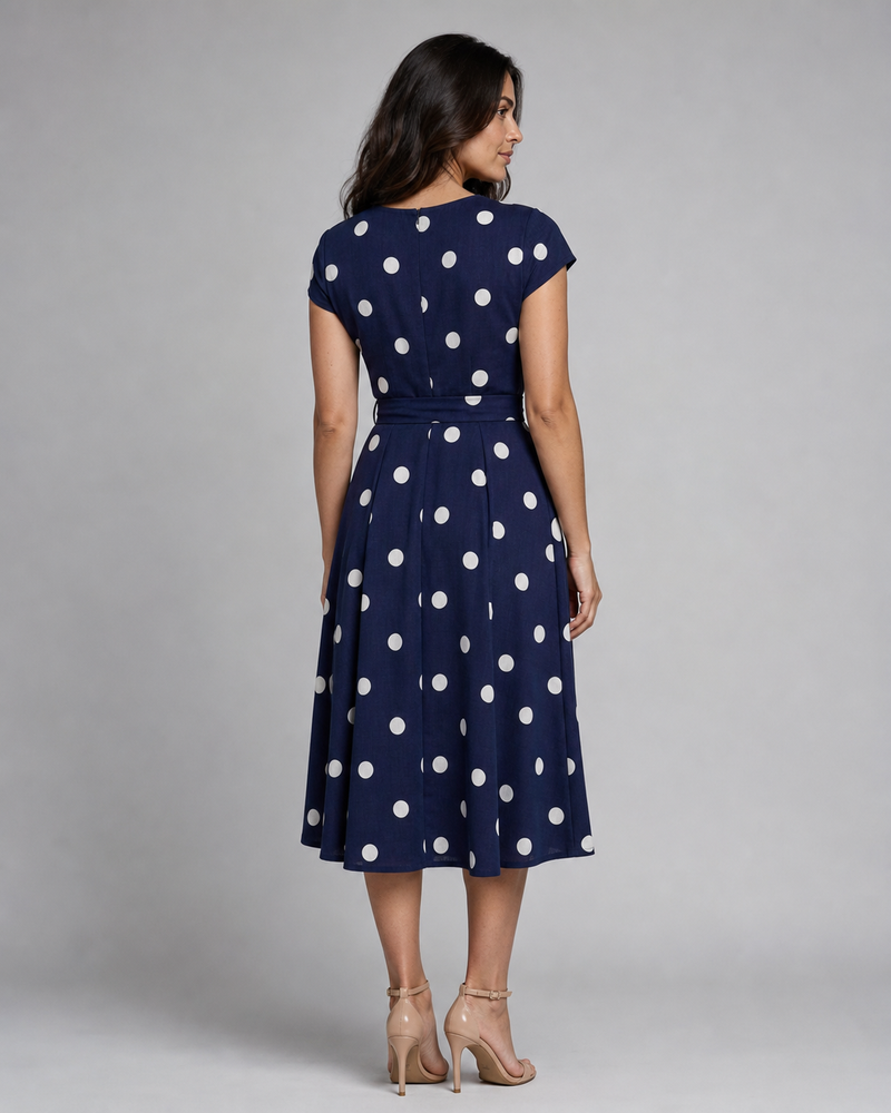 Georgiana | Polka Dot Wrap Midi Dress