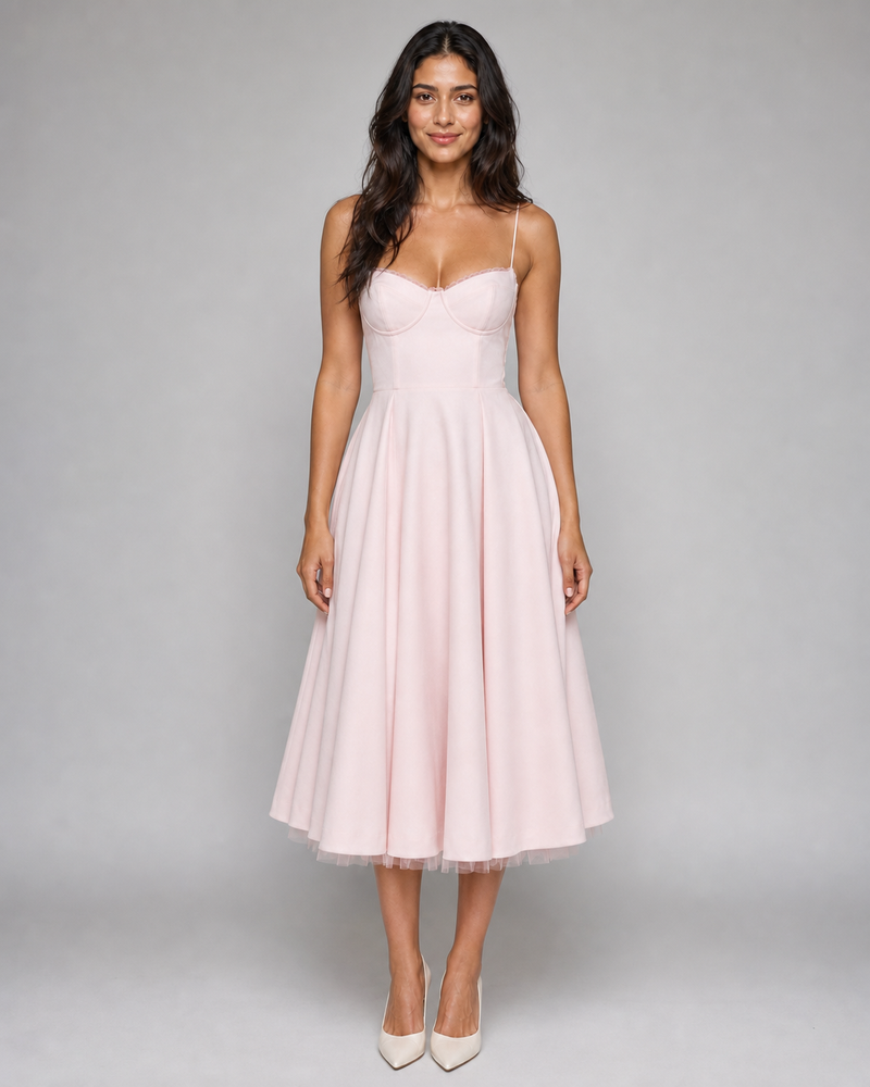 Cordelia | Sweetheart Corset Full-Skirt Midi Dress