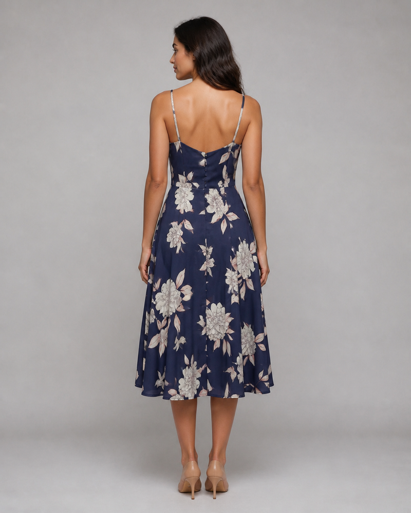 Genevieve | Floral Button-Front Midi Sundress