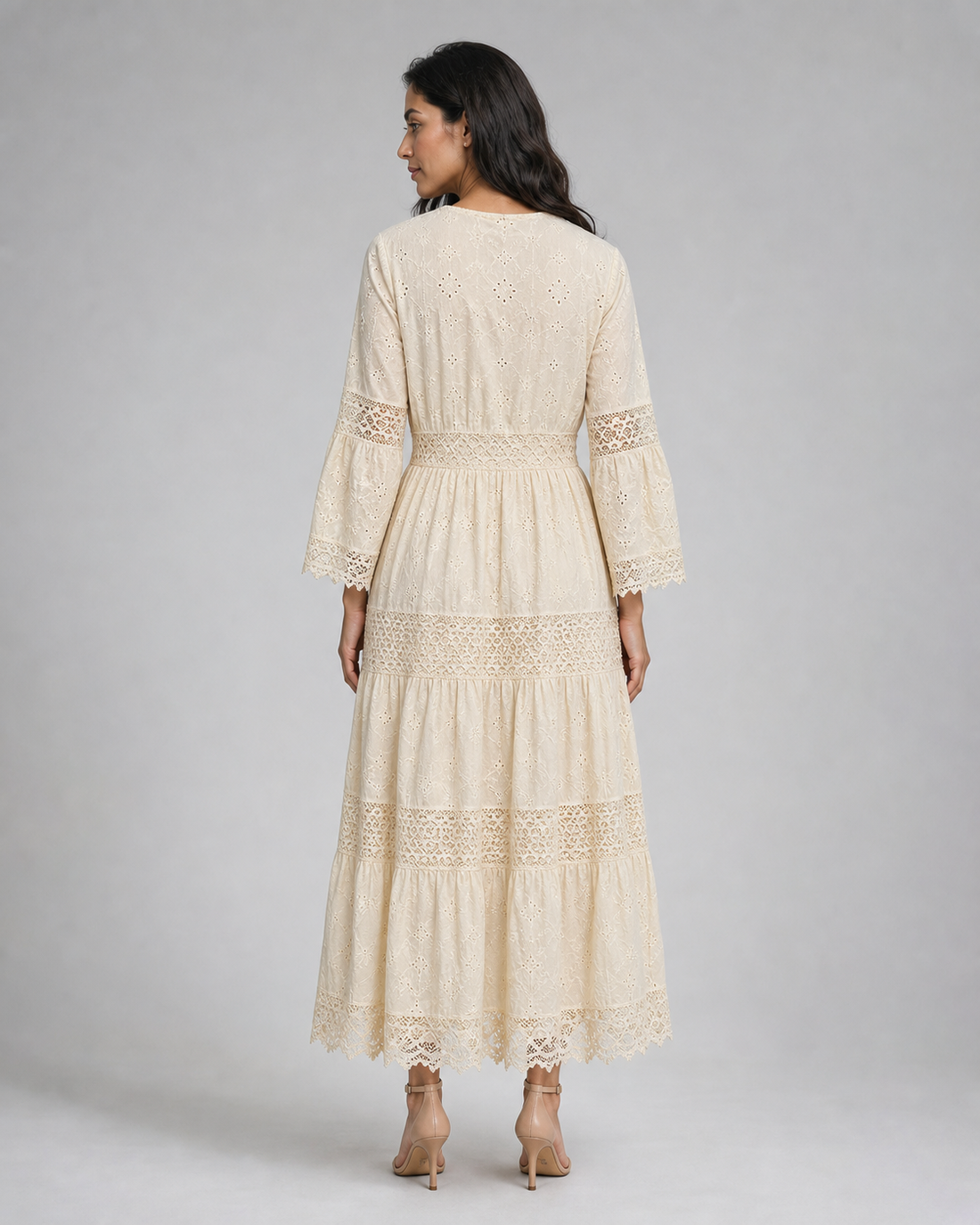 Paloma | Tiered Broderie Lace Maxi Dress