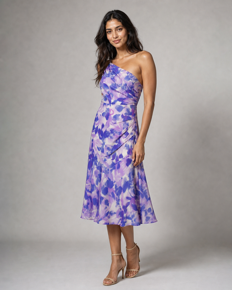 Lavinia | Floral One-Shoulder Midi Dress