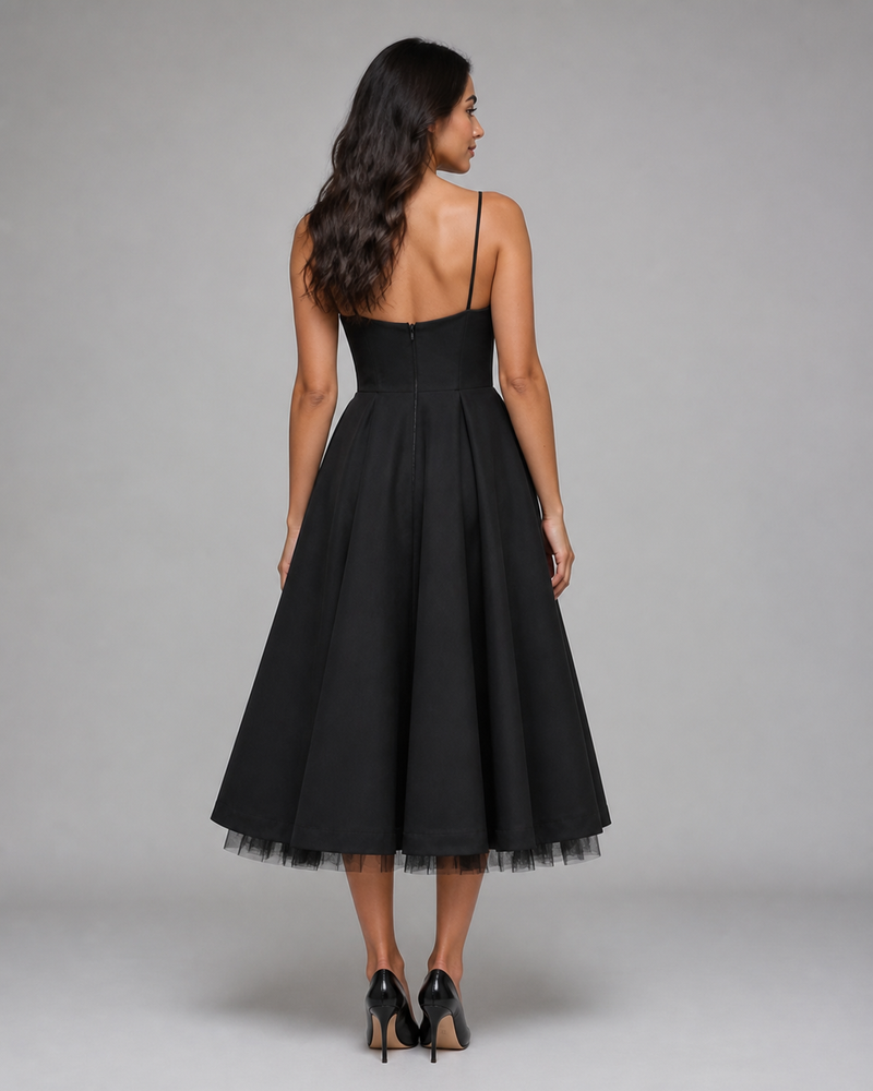 Cordelia | Sweetheart Corset Full-Skirt Midi Dress