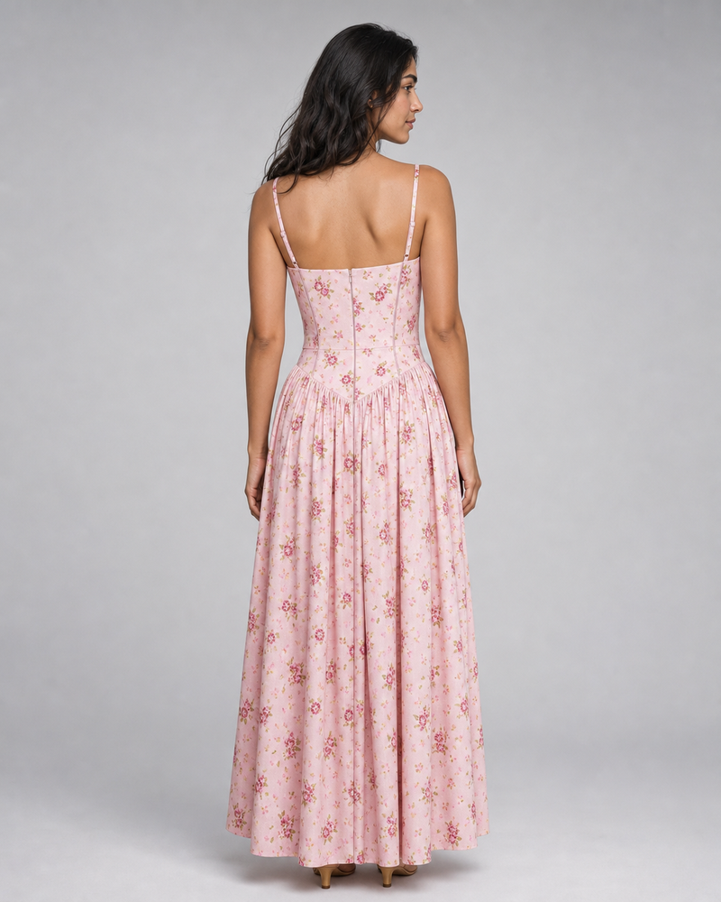 Cecilia | Ditsy Floral Corset Maxi Sundress