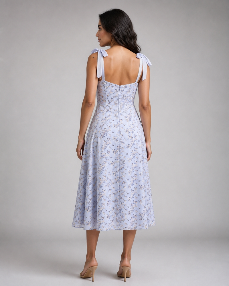 Leonora | Floral Tie-Strap Midi Sundress