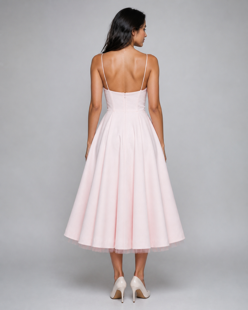 Cordelia | Sweetheart Corset Full-Skirt Midi Dress