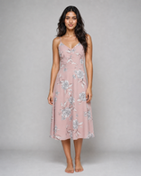 Genevieve | Floral Button-Front Midi Sundress in Pink