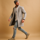 Wool Overcoat – Tailored Long Single-Breasted – Men's Winter Coat Australia in Gray